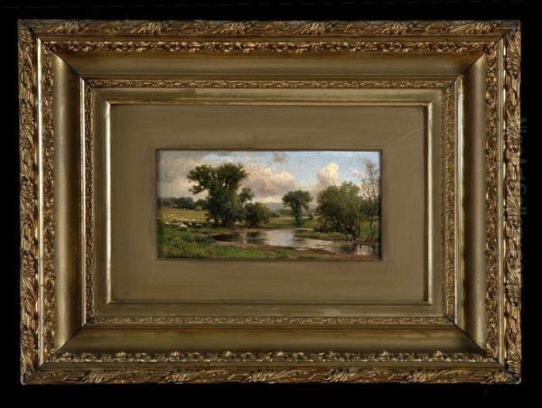 Mountain Landscape With Grazing Sheep - view 1