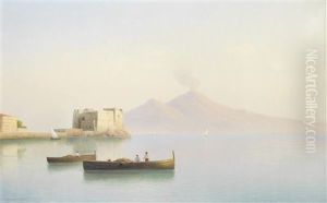 The Old Harbour With Vesuvius Beyond