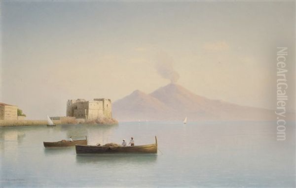 The Old Harbour, Sorrento With Vesuvius Beyond - view 1