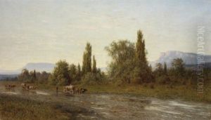 Driving The Wagons In A Crimean Landscape