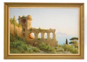 Sitting In A Ruin Looking At Mount Vesuvius