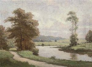 Russian River Landscape by Gavril Pavlovich Kondratenko