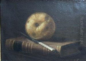 Still Life With Book, Knife And Pear by G.Pierre Beauregard