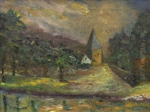 Krajina S Kostelikem by Oldrich Konicek