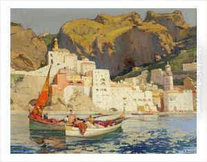 Le Port D'amalfi by Emile Beaussier