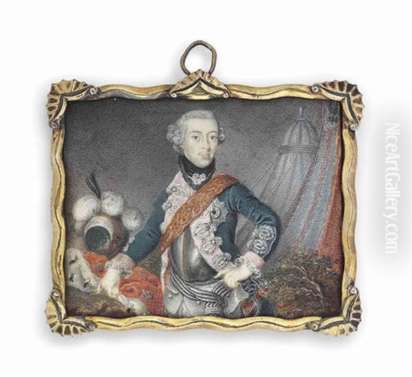 A Prussian Prince, Possibly Frederick William Ii (1744-1797), King Of Prussia, In Blue Coat With Silver-embroidered Pink Facings - view 1