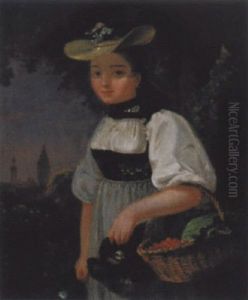 Dienstmadchen Der Stadt Bern In Sonntagstracht by Franz Niklaus Koenig