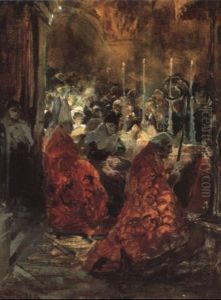 Kirkeinterior, Katolsk H+jmesse by Hugo Konig