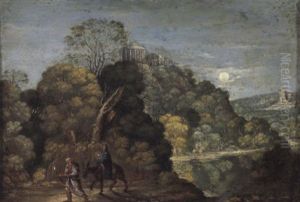 Die Heilige Familie Auf Der Flucht Nach Agypten by Johann (Hans) Konig