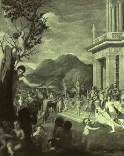 Bacchanal Vor Einem Tempel - view 1