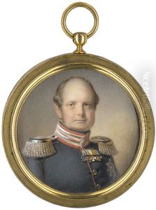 Bildnis Friedrich Wilhelm Iv. (1795-1861), Konig Von Preusen, In Dunkelblauer Uniform Mit Bruststern Des Koniglich-preussischen Ordens Vom Schwarzen Adler