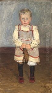 A Young Boy With His Hobby-horse by Leo von Koenig