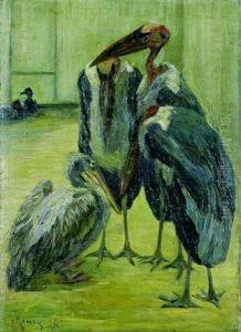 Drei Marabus Und Ein Pelikan by Leo von Koenig
