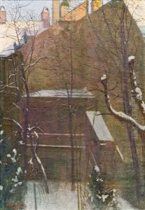 Haus Im Winter by Friedrich Koenig