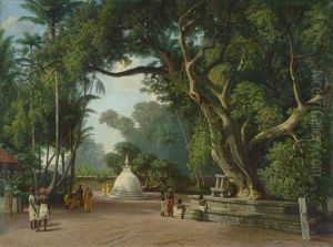 Ceylon: Monche Unter Einem Bodhi Baum by Hermann Reichsfreiherr von Koenigsbrunn