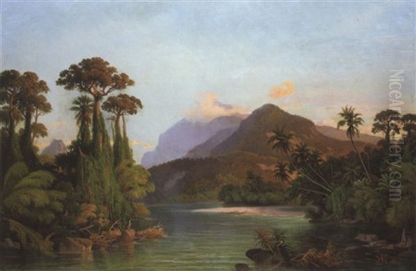 A Bay With Mountains Beyond, Ceylon - view 1