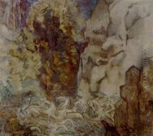 Horse Riders In A Mountainous Landscape - view 1