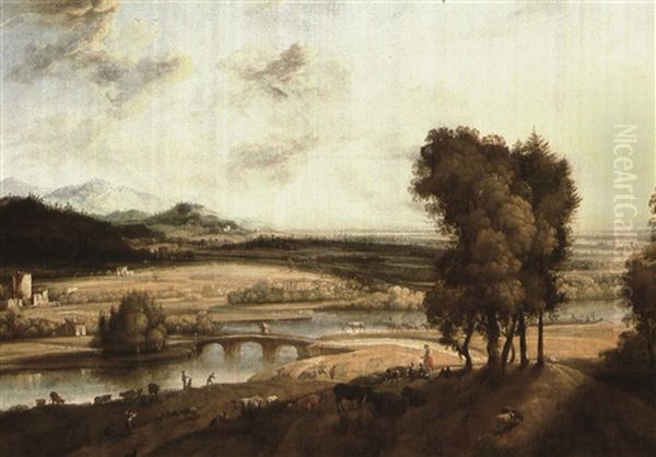 Extensive Landscape With A River And Mountains In The Distance - view 1
