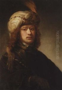 A Portrait Of A Man Wearing A Turban And A Chain Of Office Over A Brown Cloak