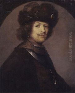 Portrait Of A Gentleman With A Fur Cap And A Gorget by Daniel De Koninck
