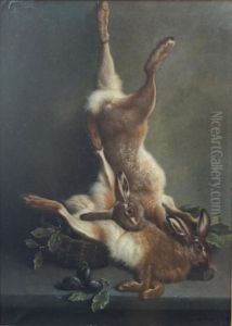 Nature Morte Aux Lievres by Edmond De Koninck