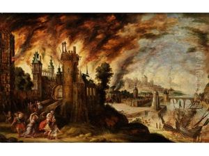 Der Brand Von Troja by Kerstiaen Koninck
