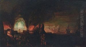 Aeneas Carrying His Father From Burning Troy by Kerstiaen Koninck