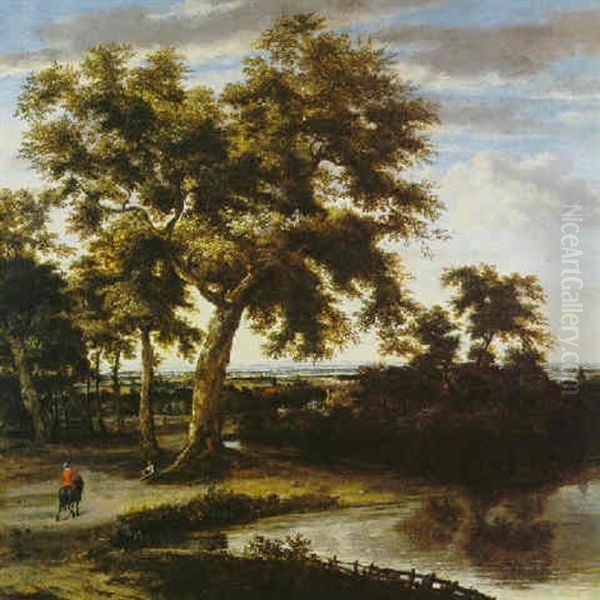 Landschaft Mit Teich Und Grossem Baum - view 1