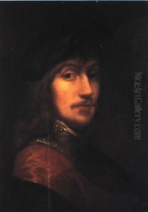 Young Man Wearing Gorget And Cape