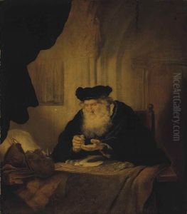An Old Man Counting Money by Salomon Koninck