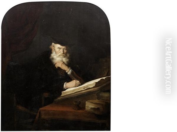 A Philosopher Seated At His Desk - view 1