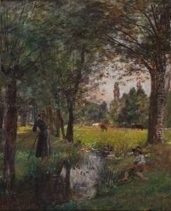 Scene Champetre by Charles Joseph Beauverie
