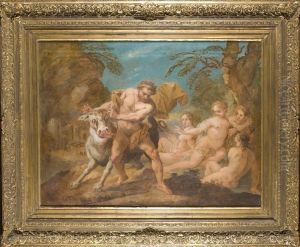 Ercole Con Il Toro by Jean Etienne Beauverie