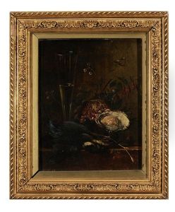 Still Life With Wine Glass, Pomegranate, Oyster by Elisabeth Johanna Koning