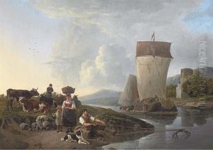 On The Way To Market by Leendert de Koningh the Younger