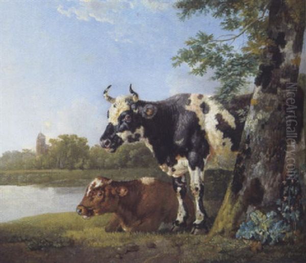 Hollandische Fluslandschaft Mit Kuhen - view 1