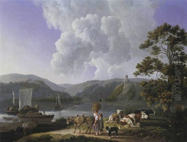 Flusslandschaft Mit Bauerlicher Staffage - view 1