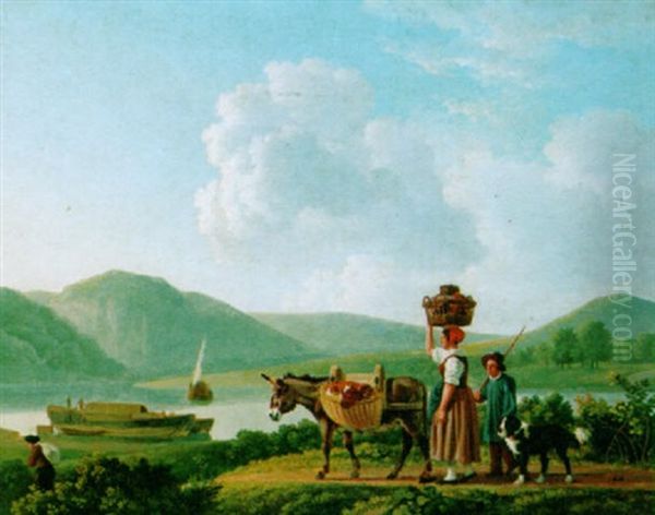 A River Landscape With Peasants On Their Way To The Market - view 1