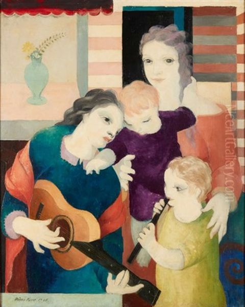 Femme Et Enfants Jouant Des Instruments - view 1