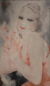 Jeune Femme A La Robe Rouge by Micao Kono