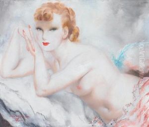 Reclining Young Lady by Micao Kono