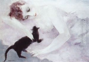 Femme Au Chat by Micao Kono
