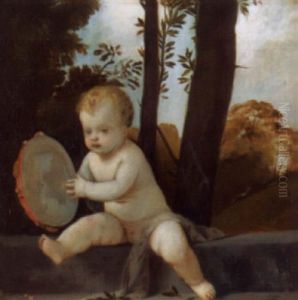 Kleiner Putto Mit Tambourin Kleiner Putto Mit Tambourin