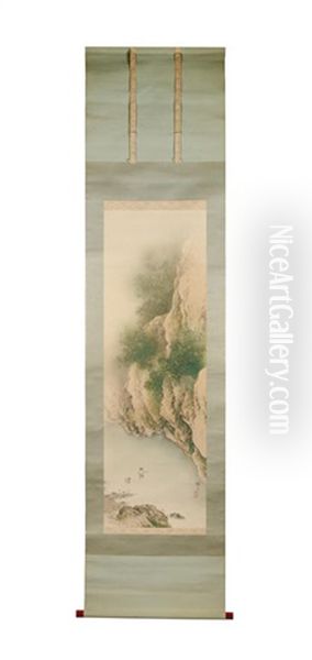 Three Landscape Kakejiku (vertical Hanging Scrolls) - view 1