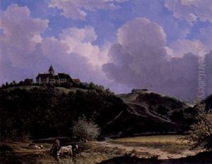 A Landscape With A Castle by Adrianus Van Der Koogh