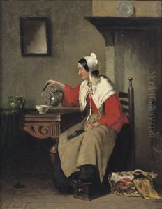 Pouring Tea by Sipke (Cornelis) Kool