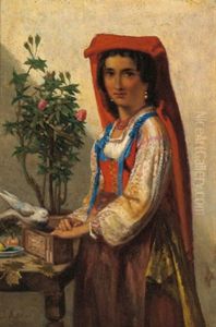 Portrait Eines Madchens In Italienischer Tracht
