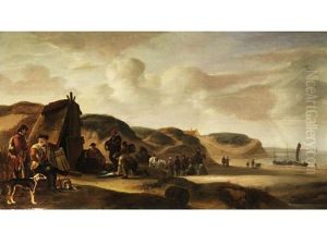 Strand Mit Figurenstaffage by Willem Gillisz Kool
