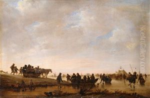 Winterlandschaft Mit Eislaufern