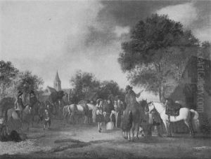 Place De Marche Animee De Personnages by Willem Gillisz Kool